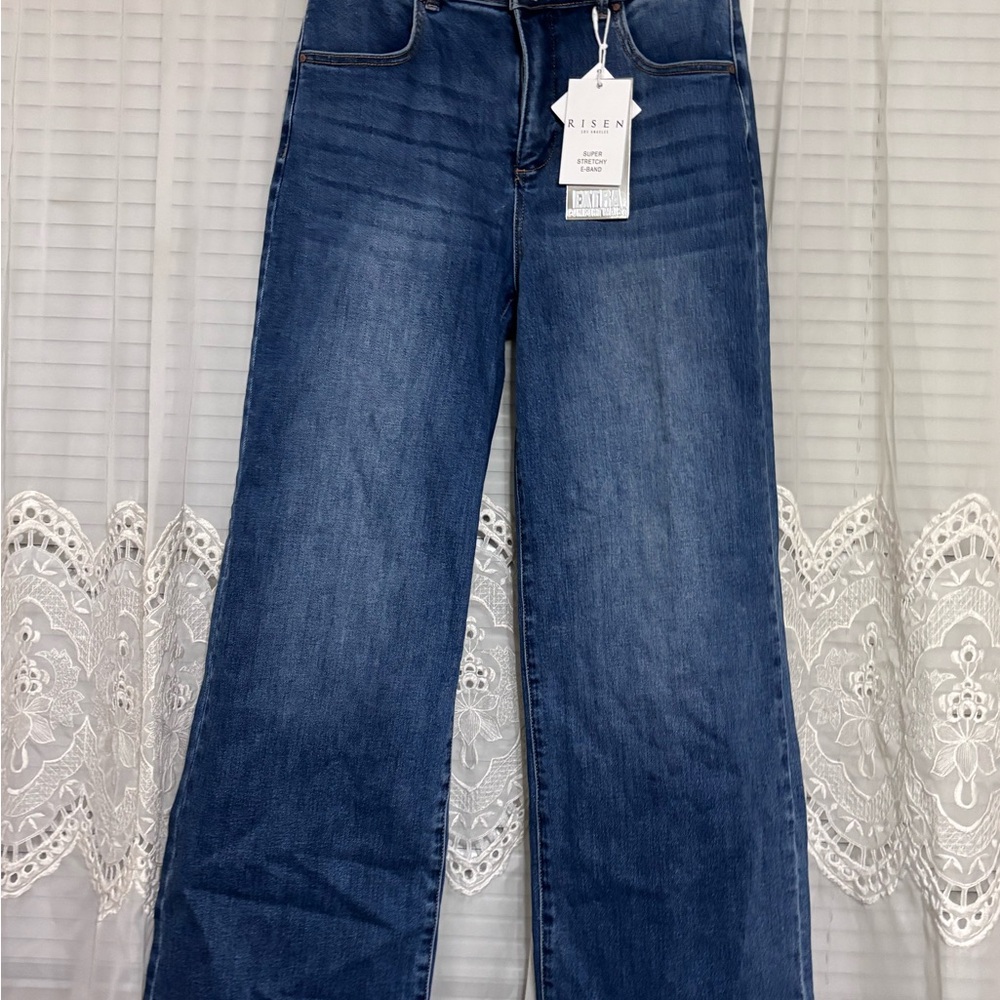 Risen Women's Dark Blue Flare Jeans